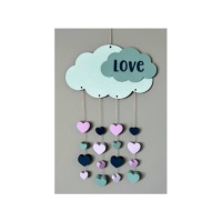 Kit de madeira da nuvem móvel Love - Artemio - 19 peças