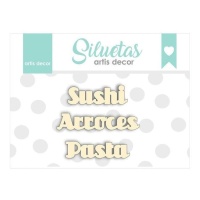 Arroz, Sushi e Pasta Chipboard - Artis decor - 3 unidades