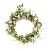 Decoração com grinalda de flores artificiais cor-de-rosa de 32 cm