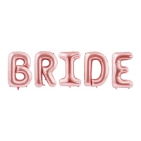 Balão letras Bride rosa salmão de 86 cm - PartyDeco