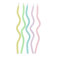 Velas onduladas coloridas de 15 cm - 10 unidades