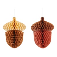 Pendentes de bolotas outonais de 27 cm - 2 unidades
