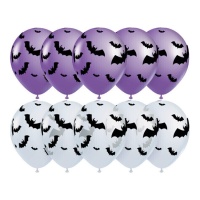 Balões de látex de morcego do Dia das Bruxas 30 cm - Amor de festa - 10 unid.