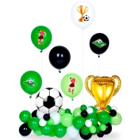 Kit de balões com suportes de Futebol Champion - 41 unidades