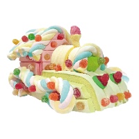 Bolo de gomas de marshmallow trem multicolorido de 690 gr