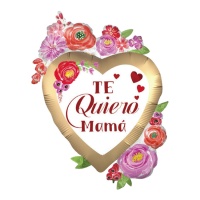 Balão Coração Dourado I Love You Mummy 73cm
