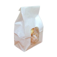 Saco de papel branco com janela para pastelaria de 22,5 x 12,5 x 7,5 cm - Sweetkolor - 1 unidade
