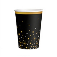 Copos pretos de 270 ml com estrelas - 6 unid.