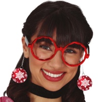 Óculos com brincos de bolas de Natal