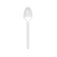 Colheres de plástico brancas de qualidade superior 17,5 cm - 50 unid.