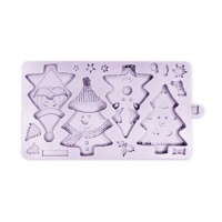 Molde de silicone para árvore de Natal 21 x 12 cm - Karen Davies - 1 peça
