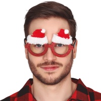 Óculos de Natal do pai com chapéu