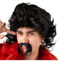 Peruca preta com bigode