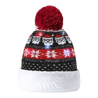 Gorro natalino com luz e pompom