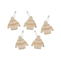 Marcadores de ponto em forma de suéter de madeira - Milward - 10 unidades