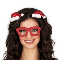 Óculos com gorros de Pai Natal