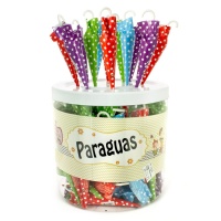 Guarda-chuvas de chocolate listrados de 9 gr - 100 unidades