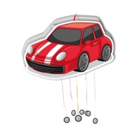 Piñata em forma de carro vermelho