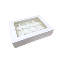 Caixa para 12 mini cupcakes brancos