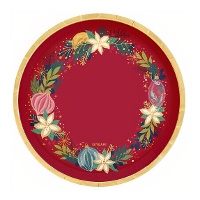 Pratos de 23 cm com decoração natalina - 6 unidades