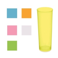 Copos de plástico coloridos em tubo de 300 ml - 6 unid.