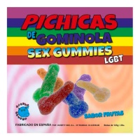 Gomas em forma de pénis coloridas LGBT com açúcar - 125 gramas