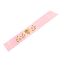 Faixa rosa para a noiva com coração 10 x 75 cm - 1 unid.