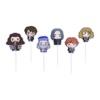 Palitos para cupcakes com personagens de Harry Potter - 6 unid.