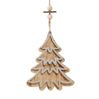 Adorno pendente de árvore de Natal de madeira de 12 cm