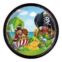 Pratos de Pirata aventureiro de 23 cm - 8 unidades