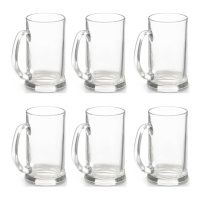 Caneca de cerveja 650 ml com pega - 6 unid.