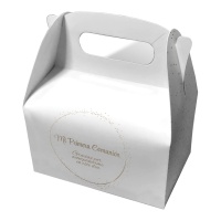 Caixa de papelão de Minha Primeira Comunhão com Pontos Dourados - 2 unidades