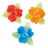Bolacha tripla de flores 6,5 cm - Dekora - 30 unidades