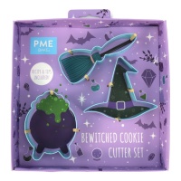 Cortadores bruxa Halloween - PME - 3 unidades