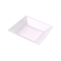 Pratos quadrados fundos transparentes de 17 cm - Maxi Products - 4 unidades