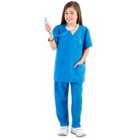 Fato azul de enfermeira para crianças
