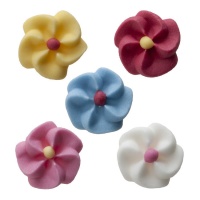 Figuras de açúcar com flores coloridas 1,5 cm - Dekora - 500 unidades