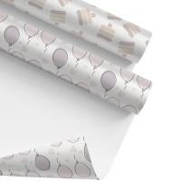 Papel de embrulho para prendas de aniversário balões ou bolos 2,00 x 0,70 m - 1 unid.