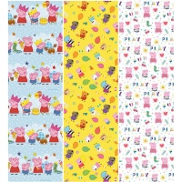 Papel de embrulho Peppa Pig sortido 2,00 x 0,70 m - 1 unid.