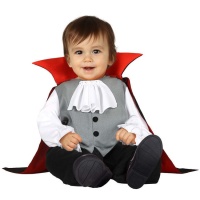 Fato de vampiro com colete cinzento para bebé