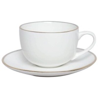 Caneca de 320 ml com acabamento dourado