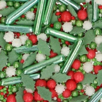 Sprinkles de Natal verdes e vermelhos de 65 g - FunCakes
