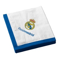Guardanapos do Real Madrid branco de 16,5 x 16,5 cm - 12 unidades