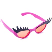 Óculos de sol cor-de-rosa com pestanas
