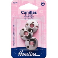 Bobines para máquinas de costura Singer em metal standard - Hemline - 3 pcs.