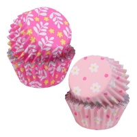 Mini cápsulas para cupcakes com flores da Páscoa - PME - 60 unid.