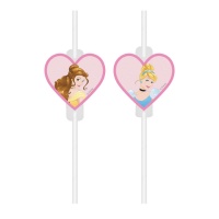 Palhinhas de Princesas Disney de 22 cm - 4 unidades