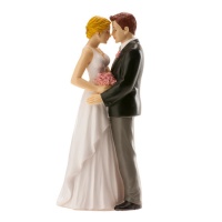 Figura para bolo de casamento de uma noiva e um noivo apaixonados 16 cm - Dekora
