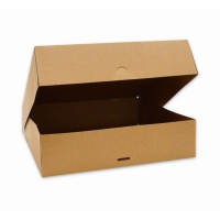 Caixa para bolos quadrada kraft 32 x 32 x 8 cm - 2 unidades