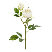 Flor Decorativa Artificial Rosa Branca de 55 cm